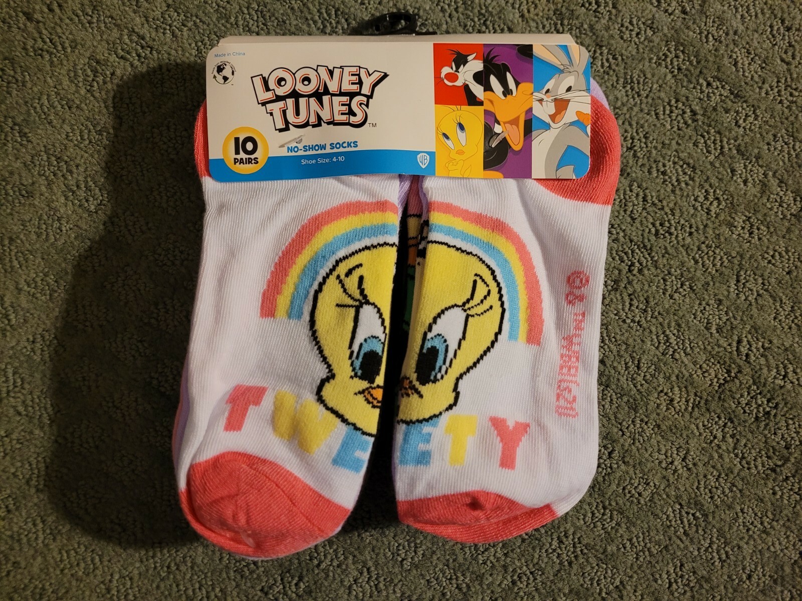 Looney Tunes No-Show Socks 10-Pair Pack for Shoe Sizes 4-10-image
