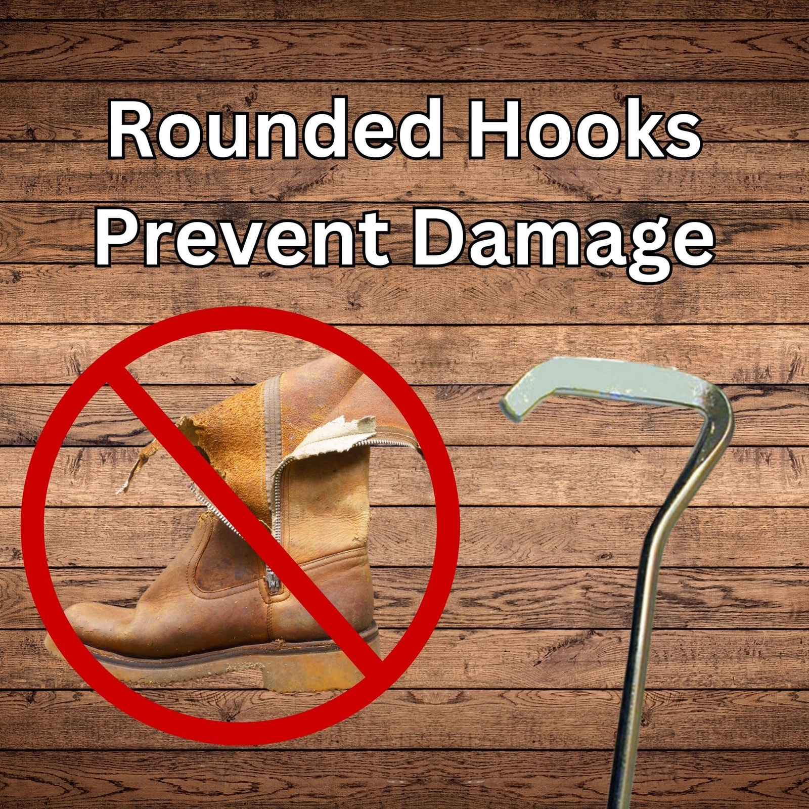Wooden Handle Boot Pulls - Pair of Durable Boot Hooks for Effortless Boot Pul...