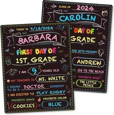 First Day of School Board, Back to School Sign, Reusable Color Painting Last