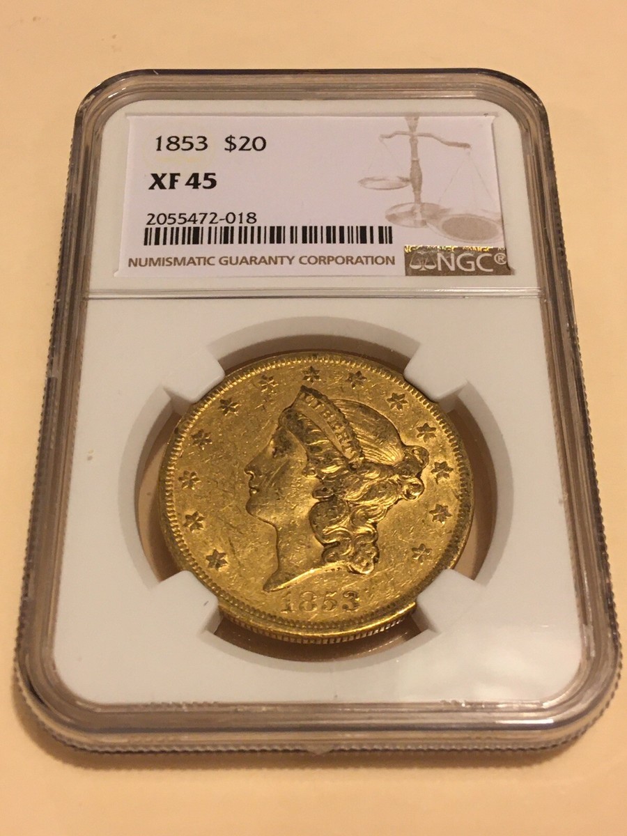 1853 XF45 NGC Liberty Double Eagle Type 1 $20 Gold Coin good