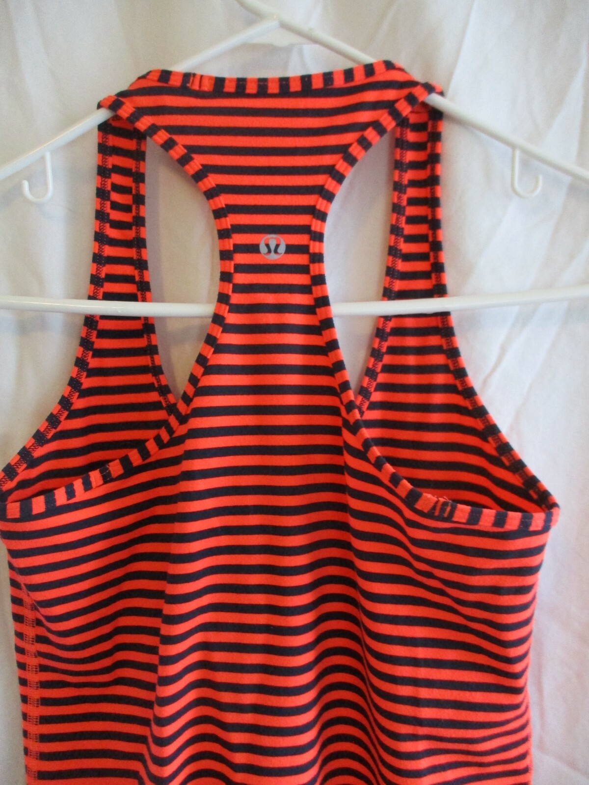 Lululemon Tank top orange striped basic racer bac… - image 7
