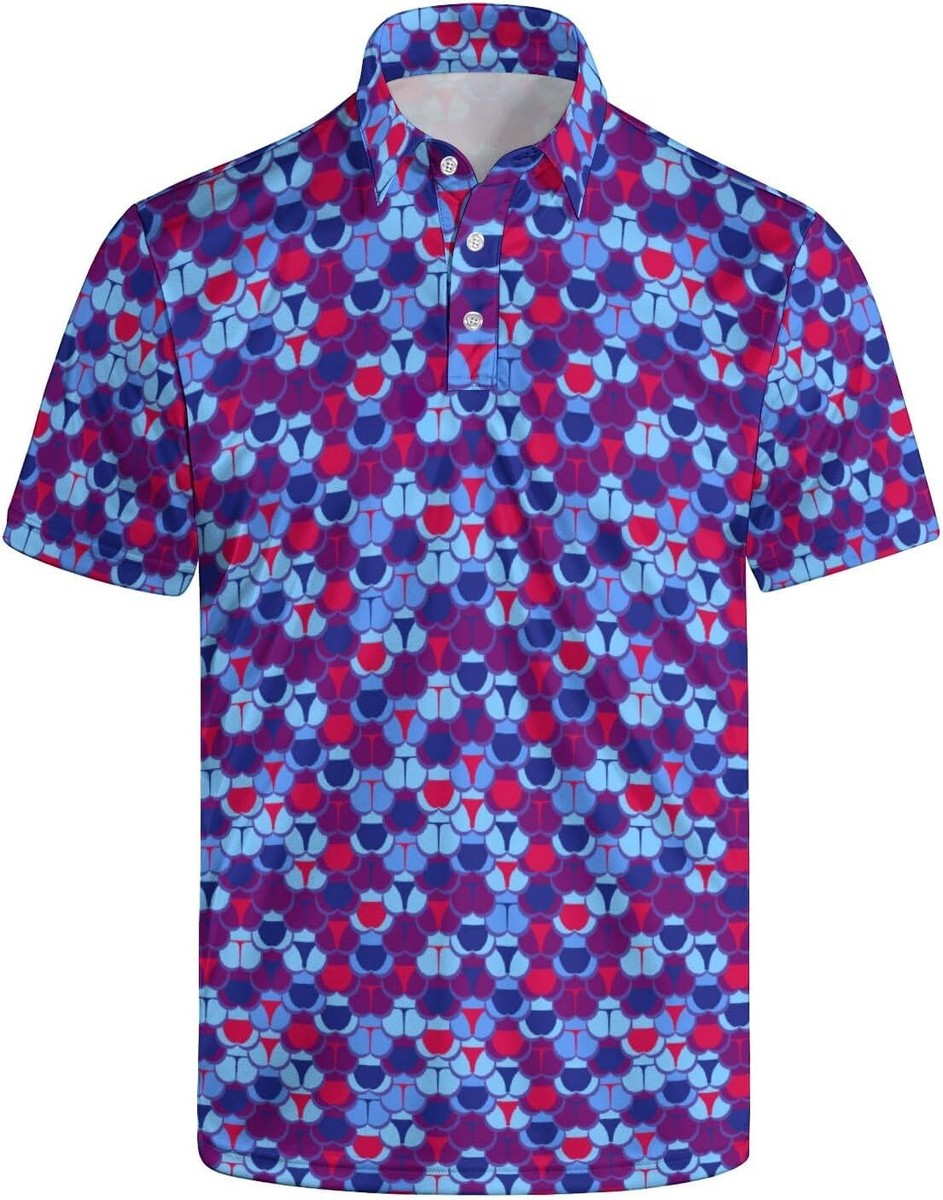 Men's Funny Polo Shirts Flashes 80S Golf Quick-Dry X-Large, Red | eBay