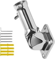 Flag Pole Holder 304 Stainless Steel Flag Pole Bracket 180 Degree Heavy Duty
