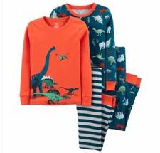 4-Piece Dinosaur Cotton PJs - Boy
