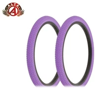 ALTALINE Bicycle TIRES 20" x 1.75" PURPLE INFECTION STYLE (2) TIRES BMX TIRE