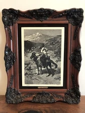 Frederic Remington Marble Etching - Indian Trapper - Framed 339 of 7500