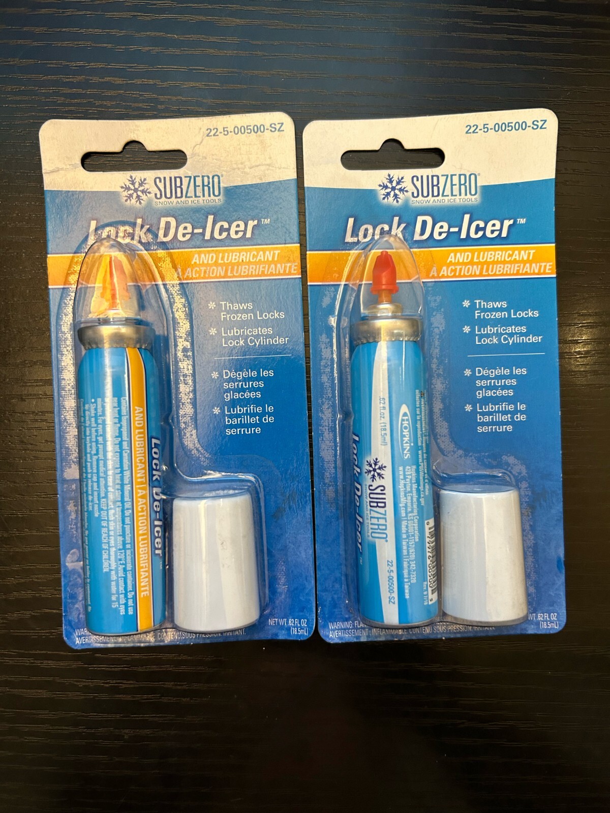 New Lot of 2 SUBZERO Lock DeIcer and Lubricant Thaws Frozen Locks