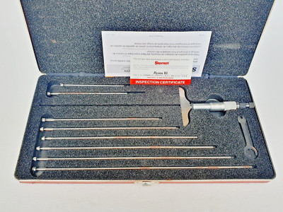 STARRETT 445MAZ-225RL Depth Micrometer Set, 0 - 225 mm, 0.01mm # Made in USA