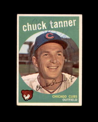 Chuck Tanner Signed Original 1959 Topps Chicago Cubs Autograph 3