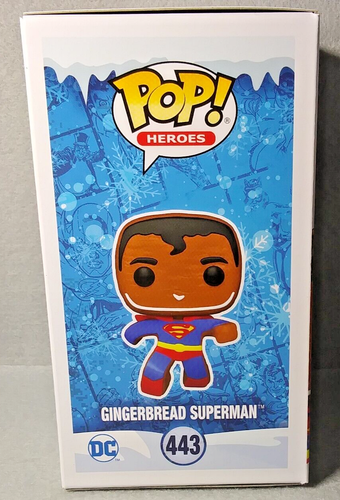 Funko POP! Gingerbread Superman #443 - Heroes: DC Holiday New in Box - Picture 4 of 6