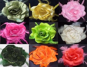 Détails Sur Paillette Fleur Rose Grand élastique Pour Les Cheveux Poignet Corsage Broche