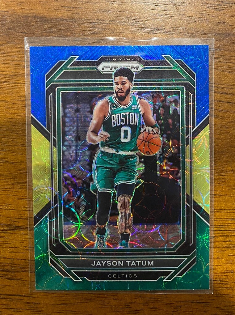 2022-23 Panini Prizm Jayson Tatum Choice Blue Yellow Green Prizm #17 Celtics
