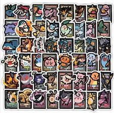 Pokemon Stickers 50 Pack Random Assortment Trading Card Theme TCG Decals - USA