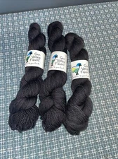 Sun Valley Fibers Yarn Skeins New Onyx 100% Superwash Merino Wool Single Ply