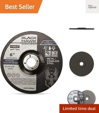 Depressed Center Metal Grinding Wheels for Angle Grinders, 6  x 1/4  x 7/8  -...