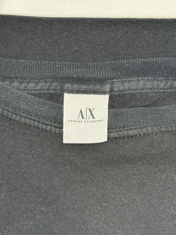Camiseta de manga corta Armani Exchange para hombre talla XL gris carbón 100 % algodón usada Foto 4 de 4