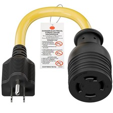 NEMA 5-15P to L14-30R Power Adapter Cord, Household 15Amp to Generator Lock i...