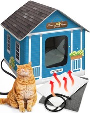 Deluxe Heated Cat House for Winter - Weatherproof, Insulated, Easy Assembly, ...