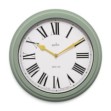 Wall Clock Green Acctim Turin Easy Read Modern Round Home Decor Timepiece