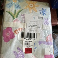 POTTERY BARN Kids Naomi Floral 100 Organic Cotton Duvet Cover Full/Queen NEW