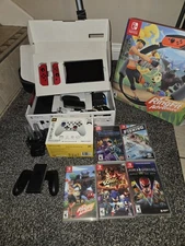 Nintendo Switch Black Red Console Joy-Con SwitchPlate Ring Fit Adventure Games