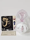 Fenton Milk Glass Perfume Handpainted Roses Empress Rose Top & Trim With COA