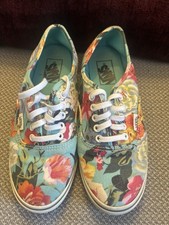 Vans Floral Canvas Sneakers Unisex Women 6.5 Men 5 Low Top