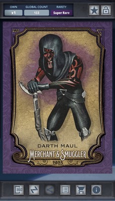 Star Wars Card Trader Merchant & Smuggler 25 - Purple 750cc Darth Maul
