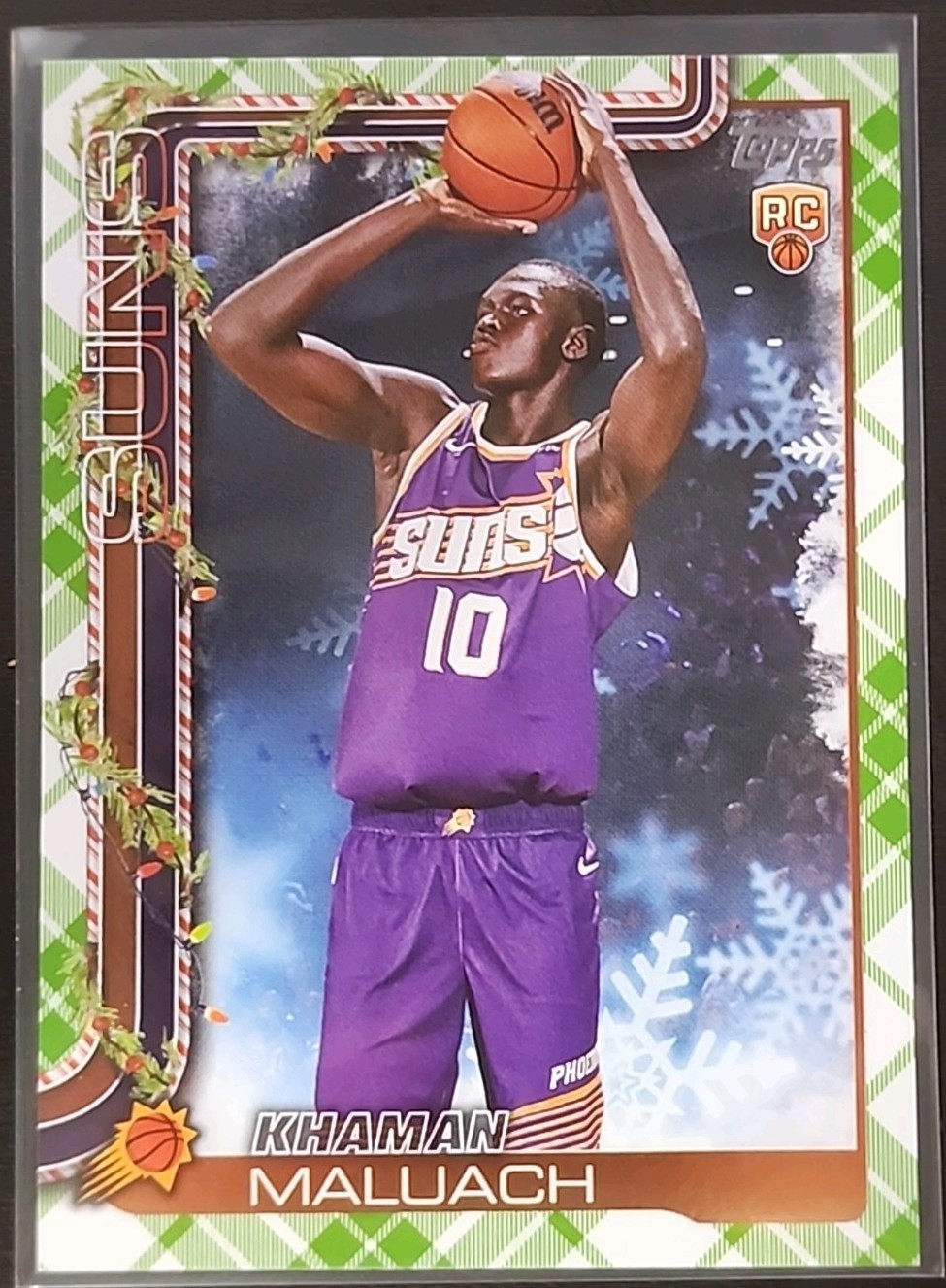 Khaman Maluach (RC, Plaid) 2025-26 Topps Holiday H170 - Phoenix Suns Rookie Card