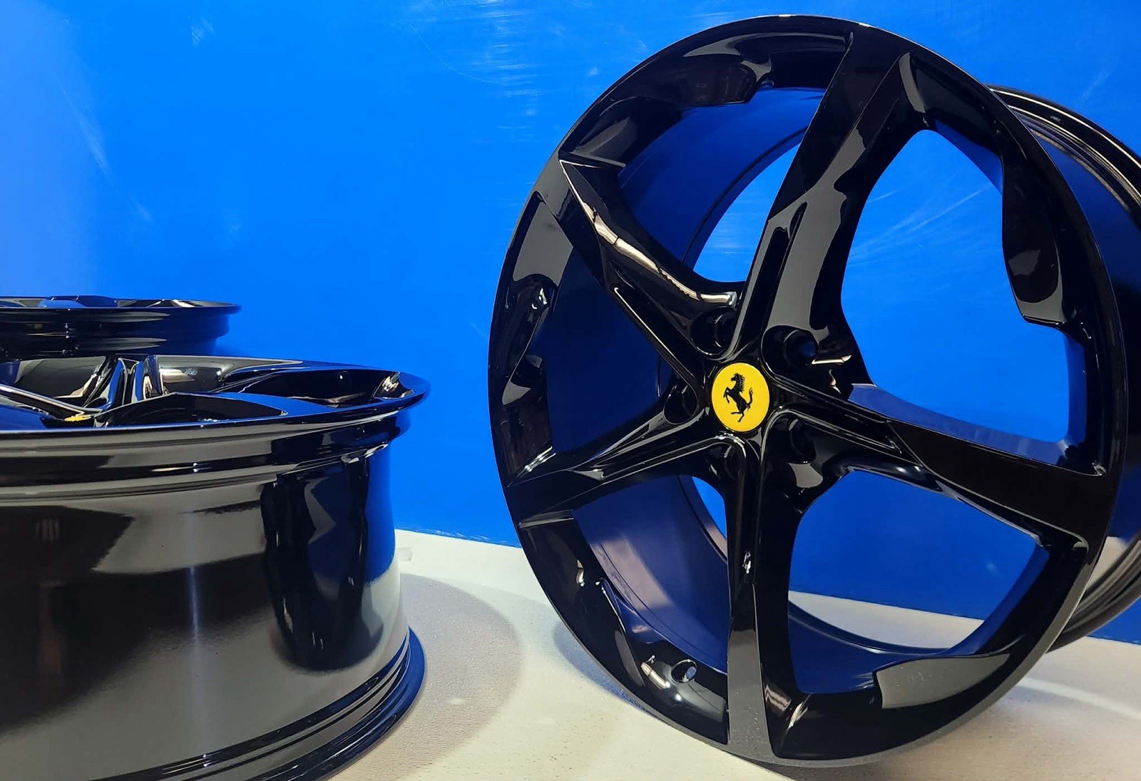 20" FERRARI SF90  Factory OEM Wheels Rims GENUINE GLOSS BLACK FORGED STRADALE