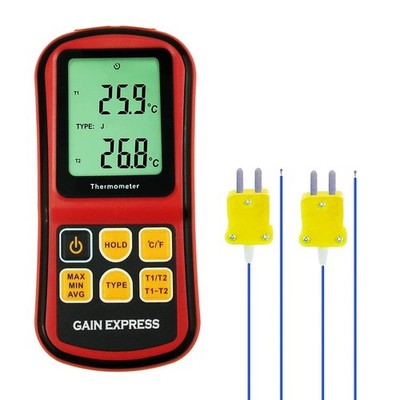 Thermocouple Thermometer Digital K/J/T/E/R/S/N Type Dual Channel Thermometer ...