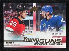 2019 Upper Deck Young Guns Checklist UD Exclusives /100 Jack Hughes & Quinn 11pm