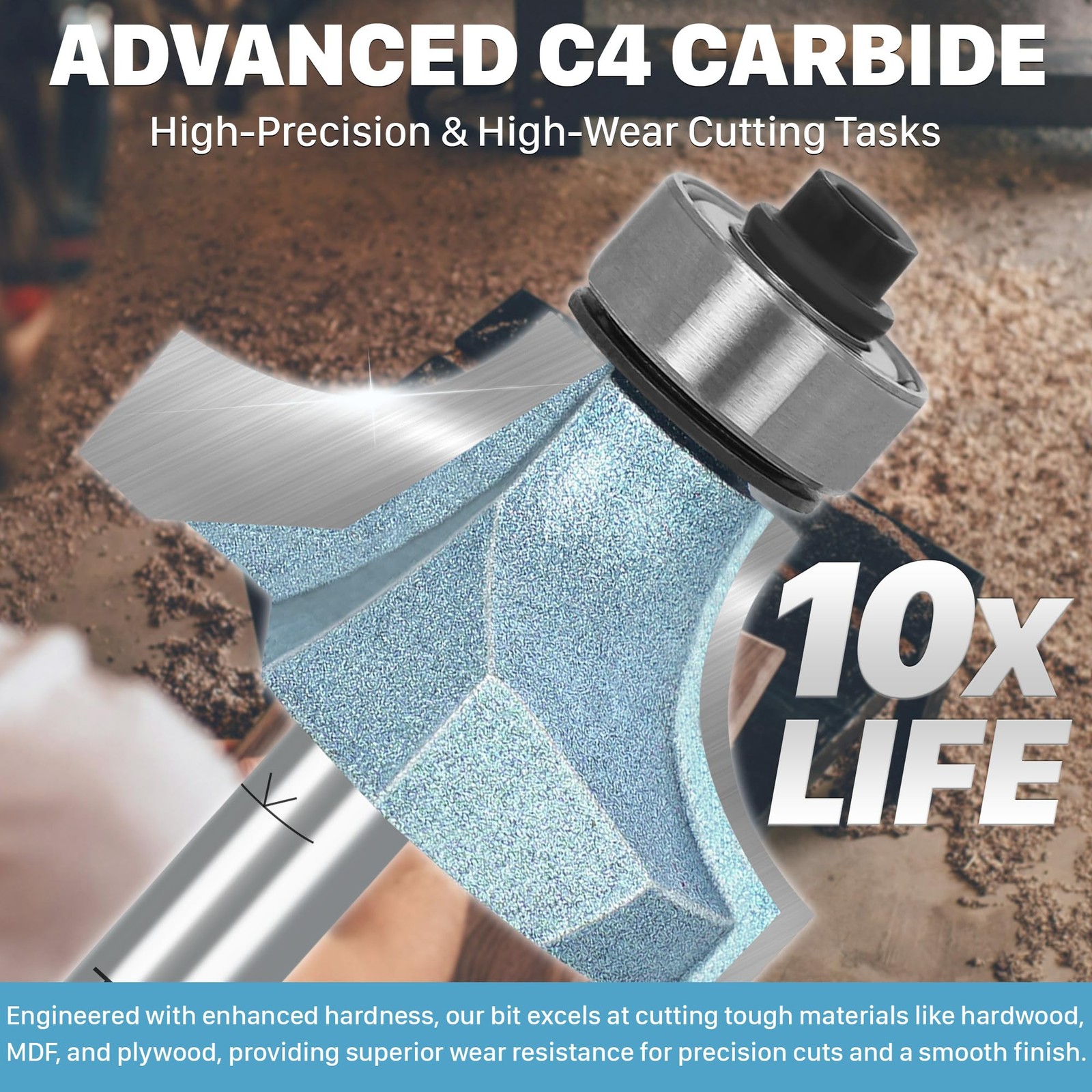 KEENTECH Round Over Router Bit, 1/2 Shank, Edge Forming Router Bit for Wood, ...