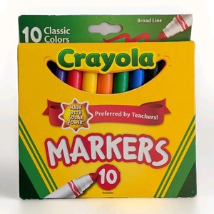 Crayola Broad Line Markers 10 Classic Colors Multicolor Pack