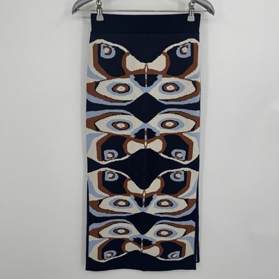 Alexis Navy Butterfly Nylah Midi Skirt size XS Side Slit