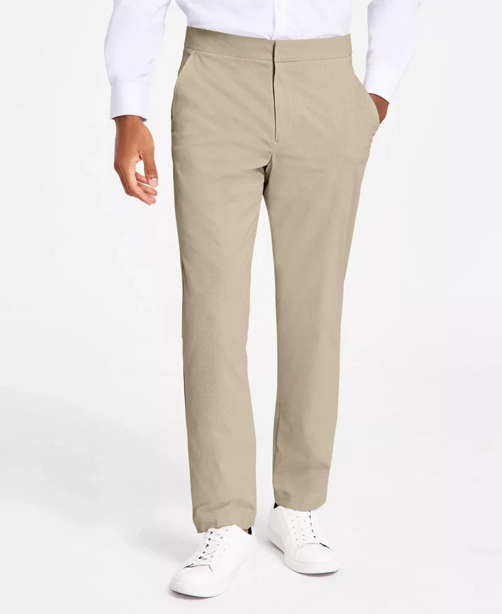 Alfani Men Breathable Suit Pant Brown Rice 34W 30L