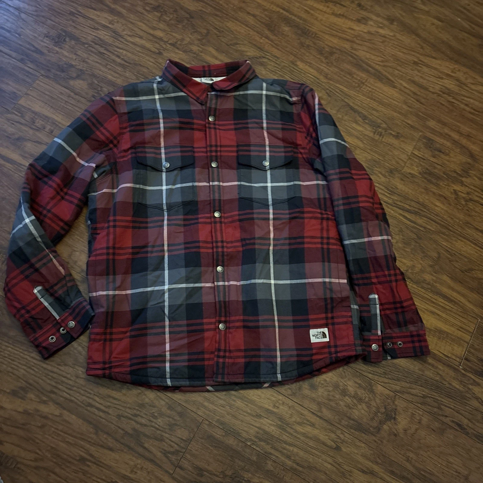 The North Face Sherpa Lined Flannel Snap Shirt Shacket Mens XL