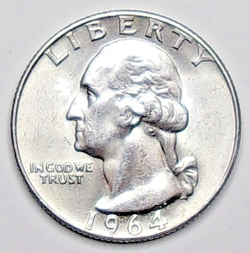 1964 D Washington Quarter Uncirculated 90% Silver Coin