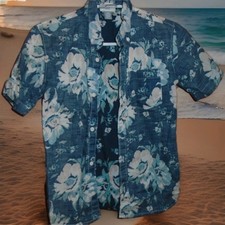 OLD NAVY BOYS HAWAIIAN SHORT SLEEVE BUTTON SHIRT SIZE LARGE 10/12