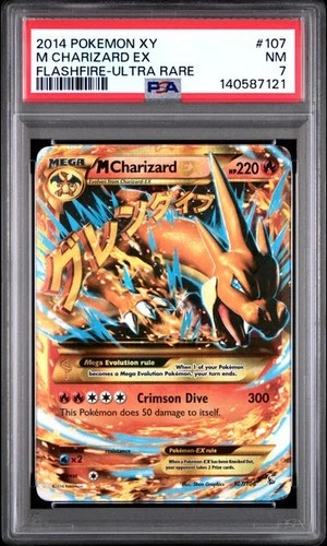 PSA 7 NM M Charizard EX Flashfire Ultra Rare 2014 Pokemon XY 107/106