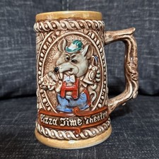 Taza rara de colección Chuck E. Cheese Pizza Time teatro jaspe papada Pasqually Stein usada en excelente estado