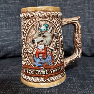 Rare Vtg Chuck E. Cheese Pizza Time Theatre Jasper Jowls Pasqually Stein Mug EUC