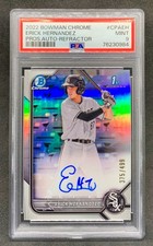 2022 Bowman Chrome ERICK HERNANDEZ Refractor 1st Auto SP /499 Mint PSA 9