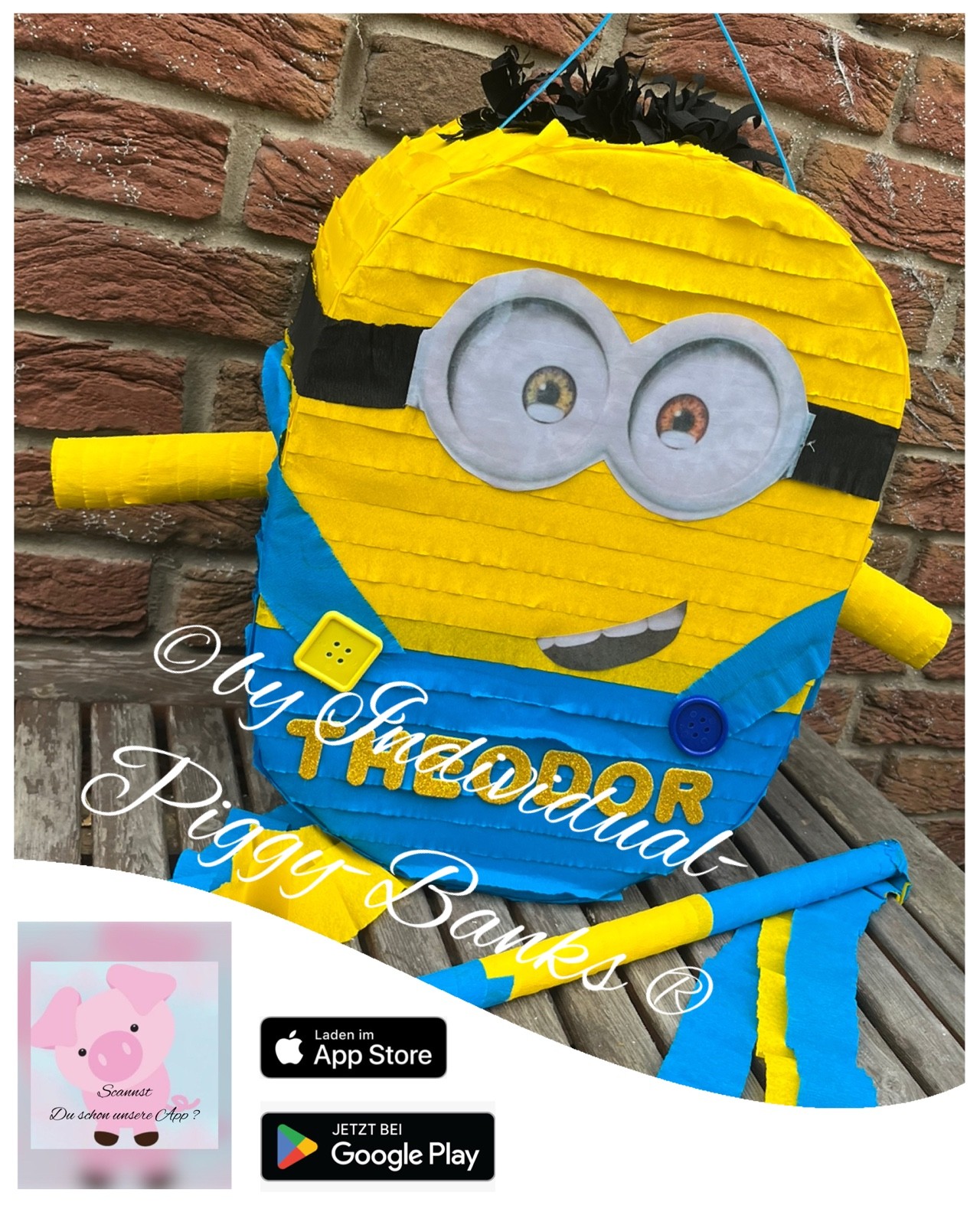 Piñata Minion Regalo Cumpleaños Infantil Cumpleaños Caja Relleno Regalo Dinero Caja