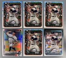 5 Bryan Woo RC 2025 Topps Holiday, 2021 Bowman Chrome Bryce Miller 1st Refractor