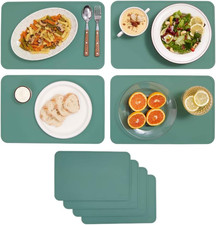 Silicone Placemat Set of 4 for Adults, Baby, Toddlers, Kids. Modern Design, Easy