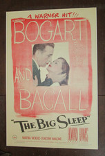 1946 The Big Sleep Original One-Sheet Movie Poster Bogart & Bacall Film noir 