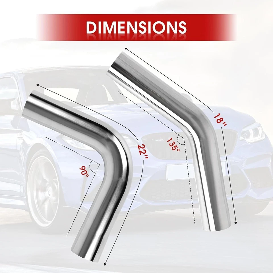 8PCS 2.5" Stainless Steel Exhaust Tubing Mandrel Pipe For Chevrolet K10 K20 K30 - Изображение 4 из 4