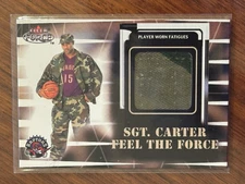 1999-00 Fleer Force Sgt. Vince Carter Feel Force Player Worn Fatigues Raptors