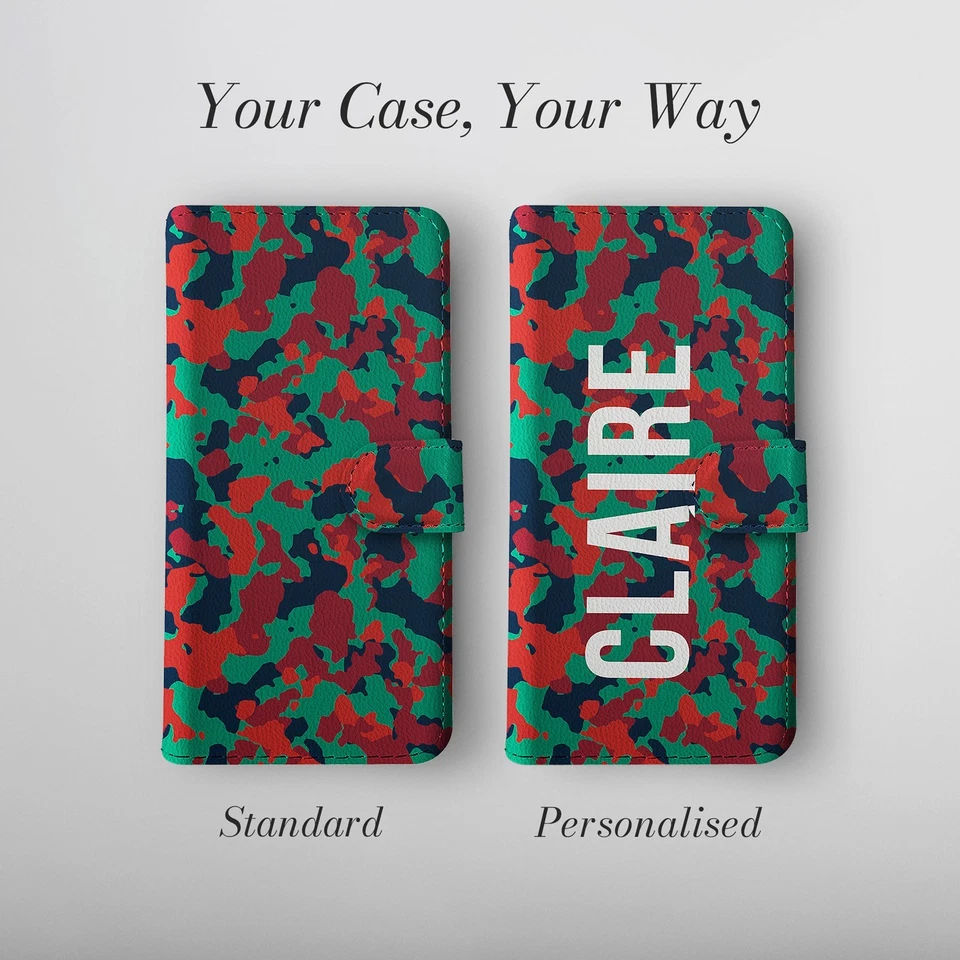 Personalised Wallet Phone Case for iPhone 16 16e 15 14 Pro Cover Jungle Camo - Image 4 of 4